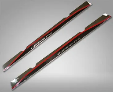 2014-2019 C7 Stingray/Z51 Corvette - Side Skirts - 22 Gauge Stainless Steel With Carbon Fiber Overlay