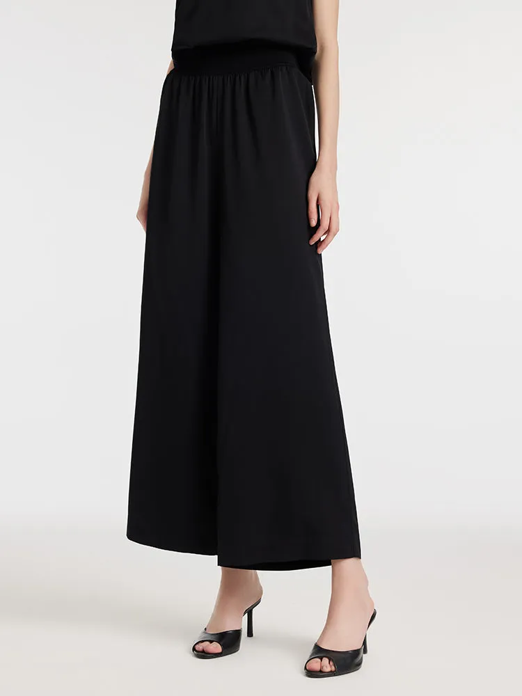 22 Momme Mulberry Silk Women Wide Leg Pants