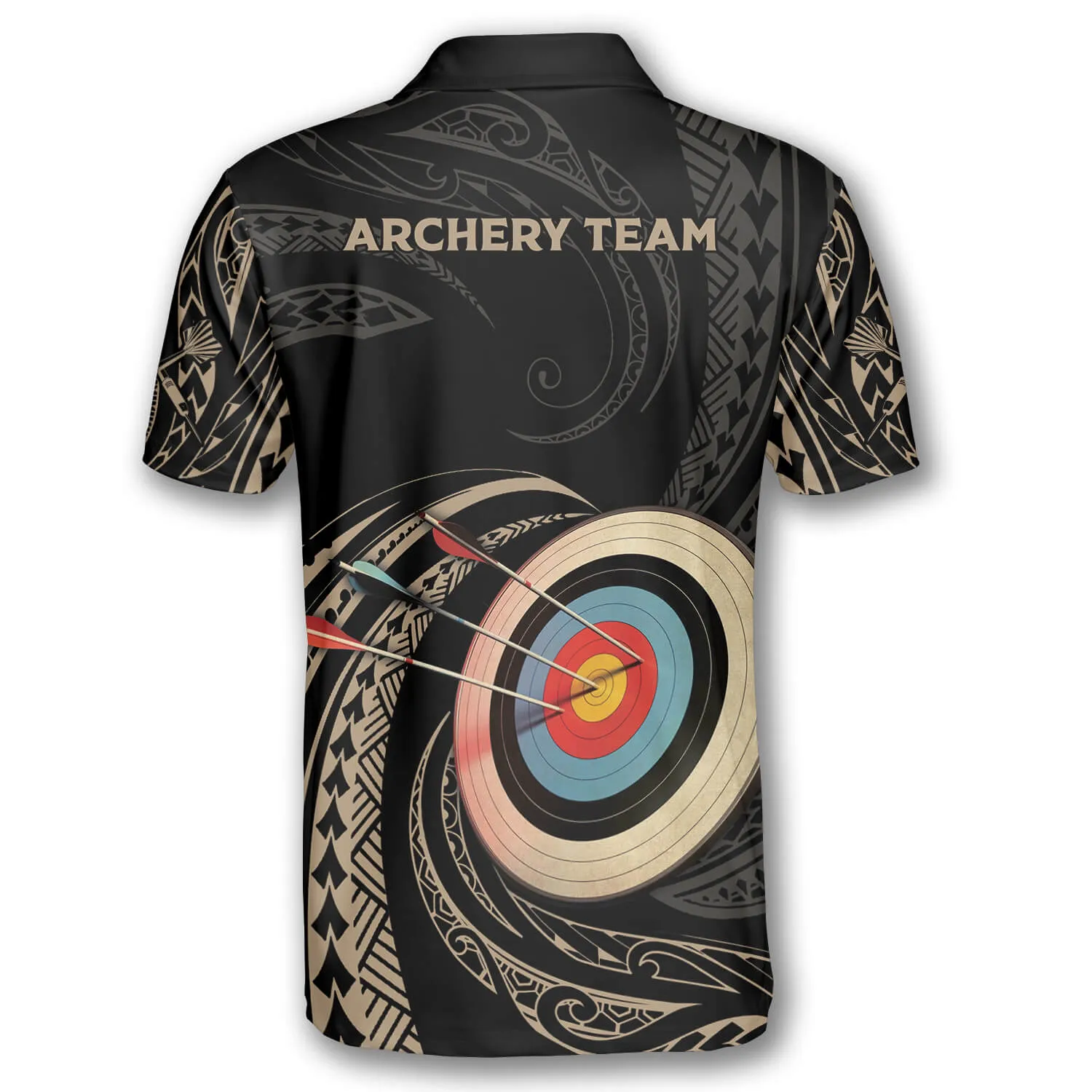 3D All Over Print Archery Golden Tribal Custom Archery Shirts For Men, Archery Team Uniform