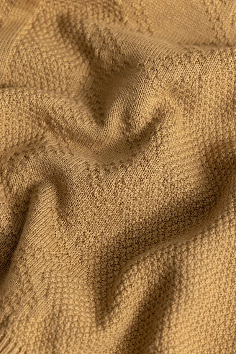 Alpine Knitted Beige Polo T-Shirt