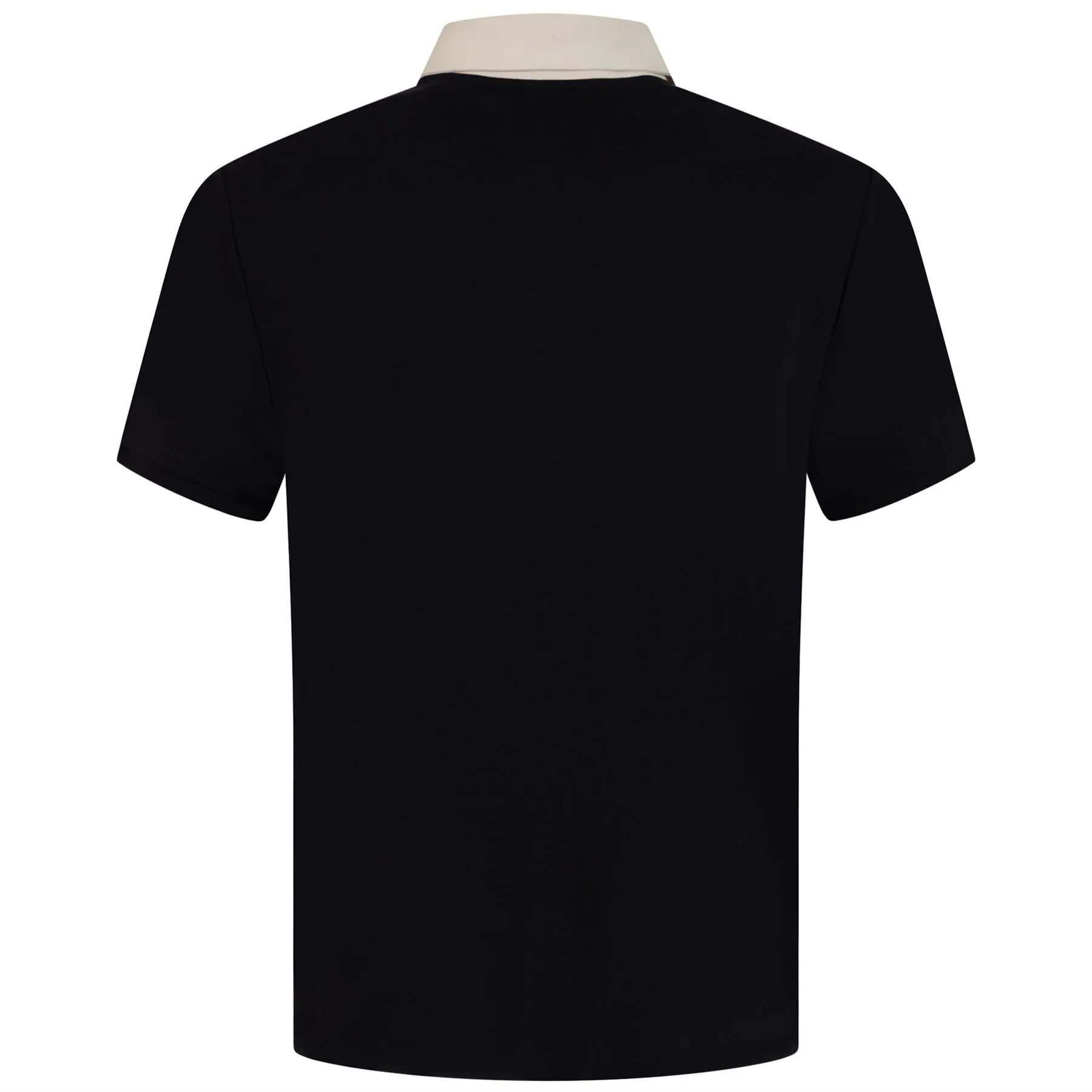 Archive Organic Cotton Interlock Vertical Stripe Polo True Black - AW23