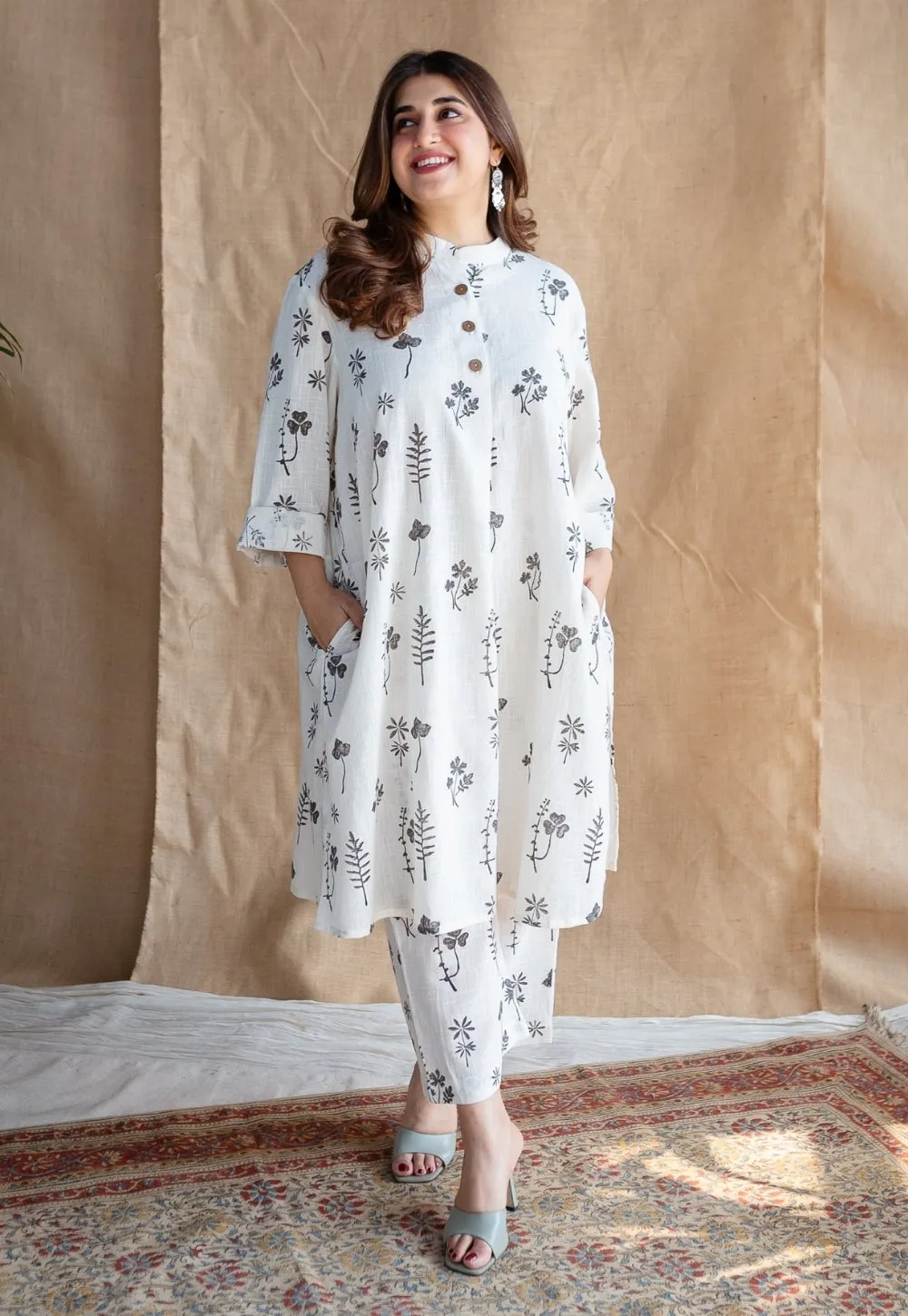 Sure! Here’s an optimized title for the e-commerce product:

“Ayaat Dabu Printed Slub Cotton Co-ord Set - Stylish & Comfortable 2-Piece Outfit for Casual Wear”