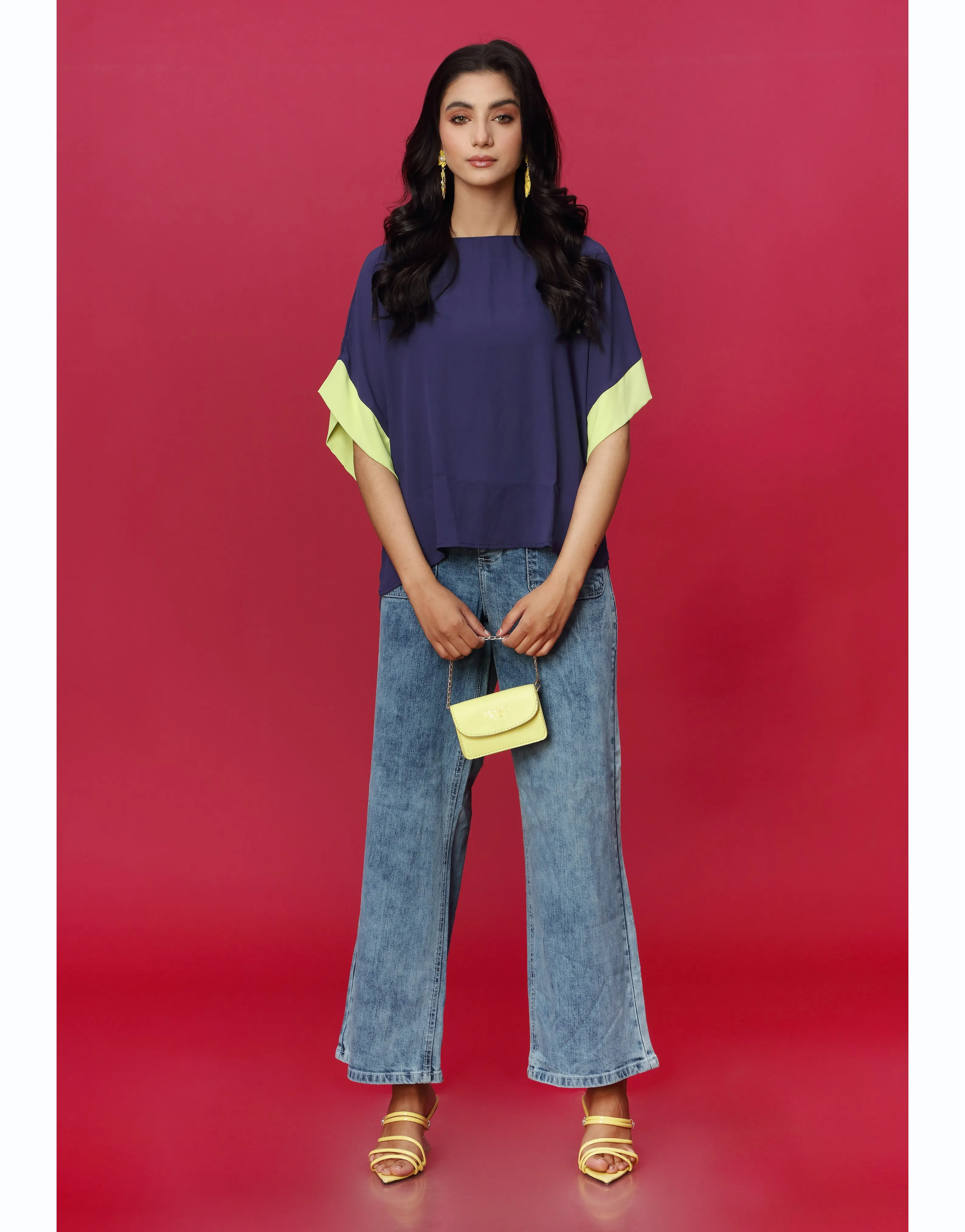 Baggy Sleeves Top in Blue