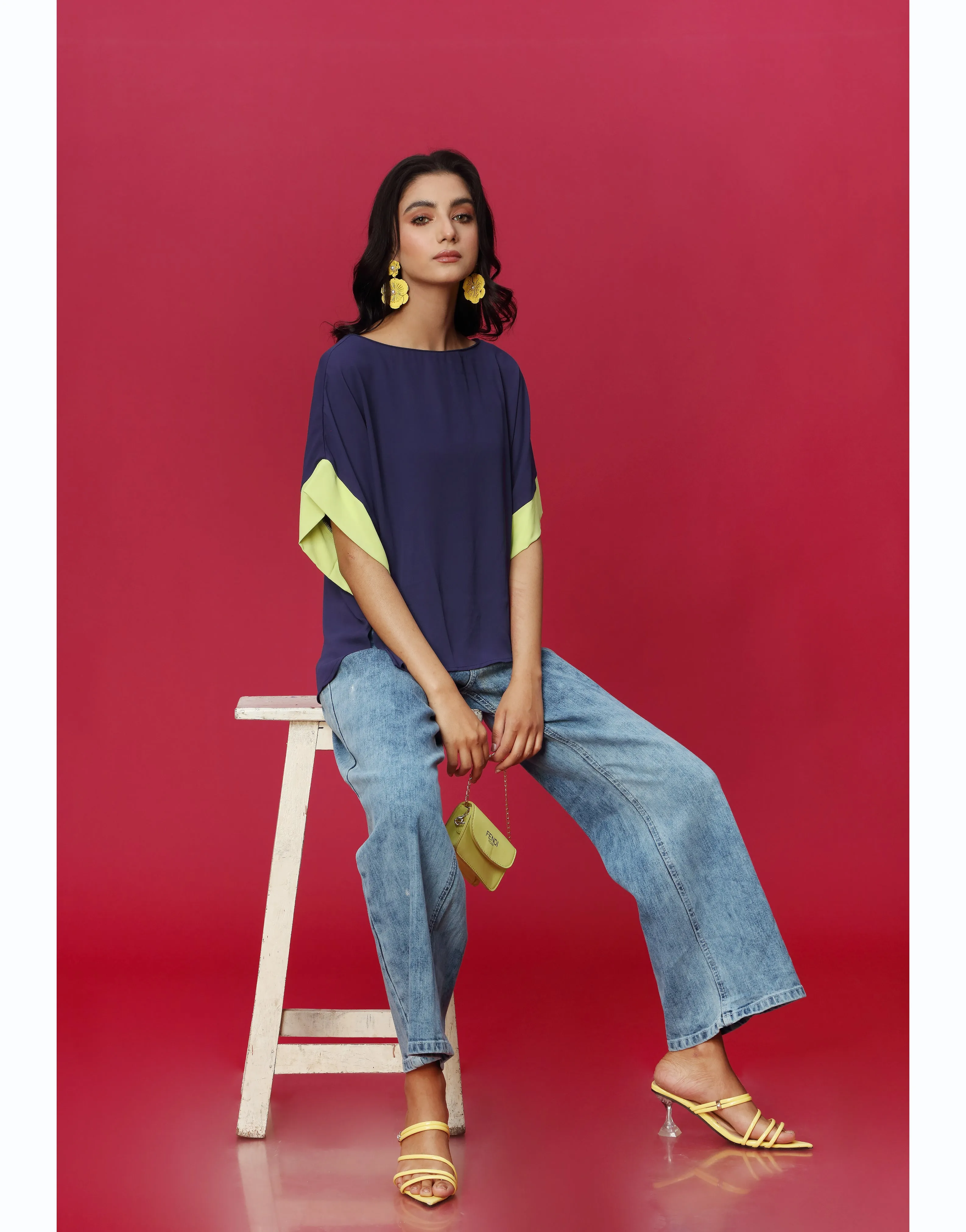 Baggy Sleeves Top in Blue