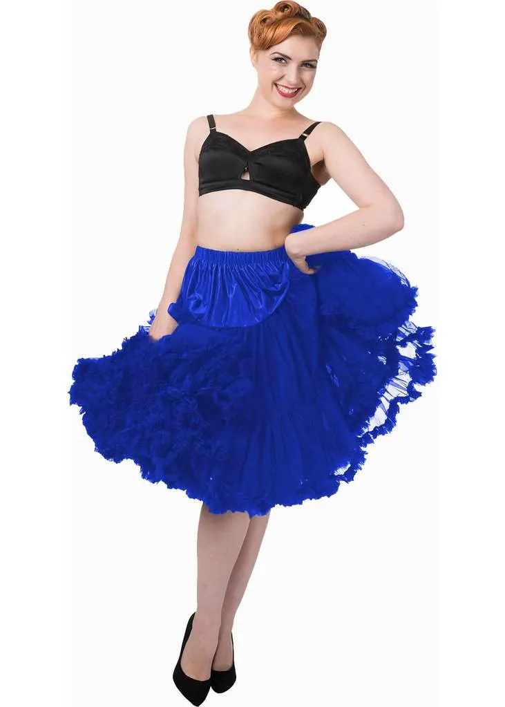 Banned 50's Petticoat Long Royal Blue