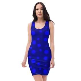 Blue Spotted Blue Sublimation Dress