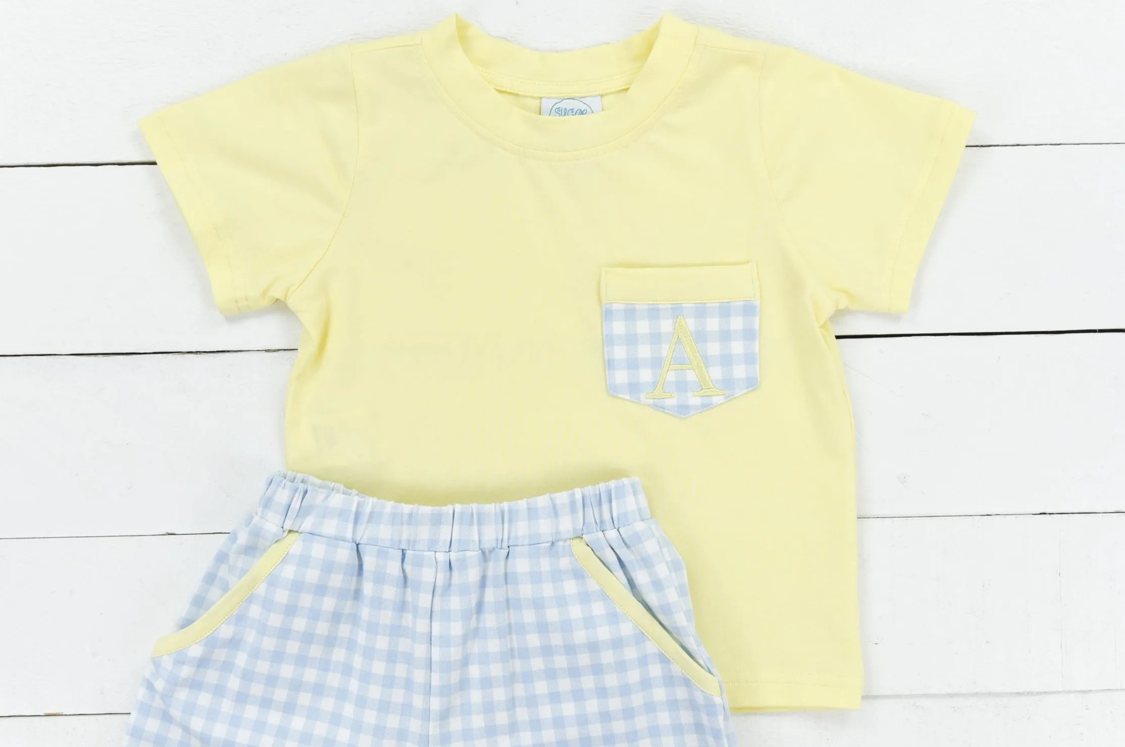 Boys Simple Knit Pastels Short Set