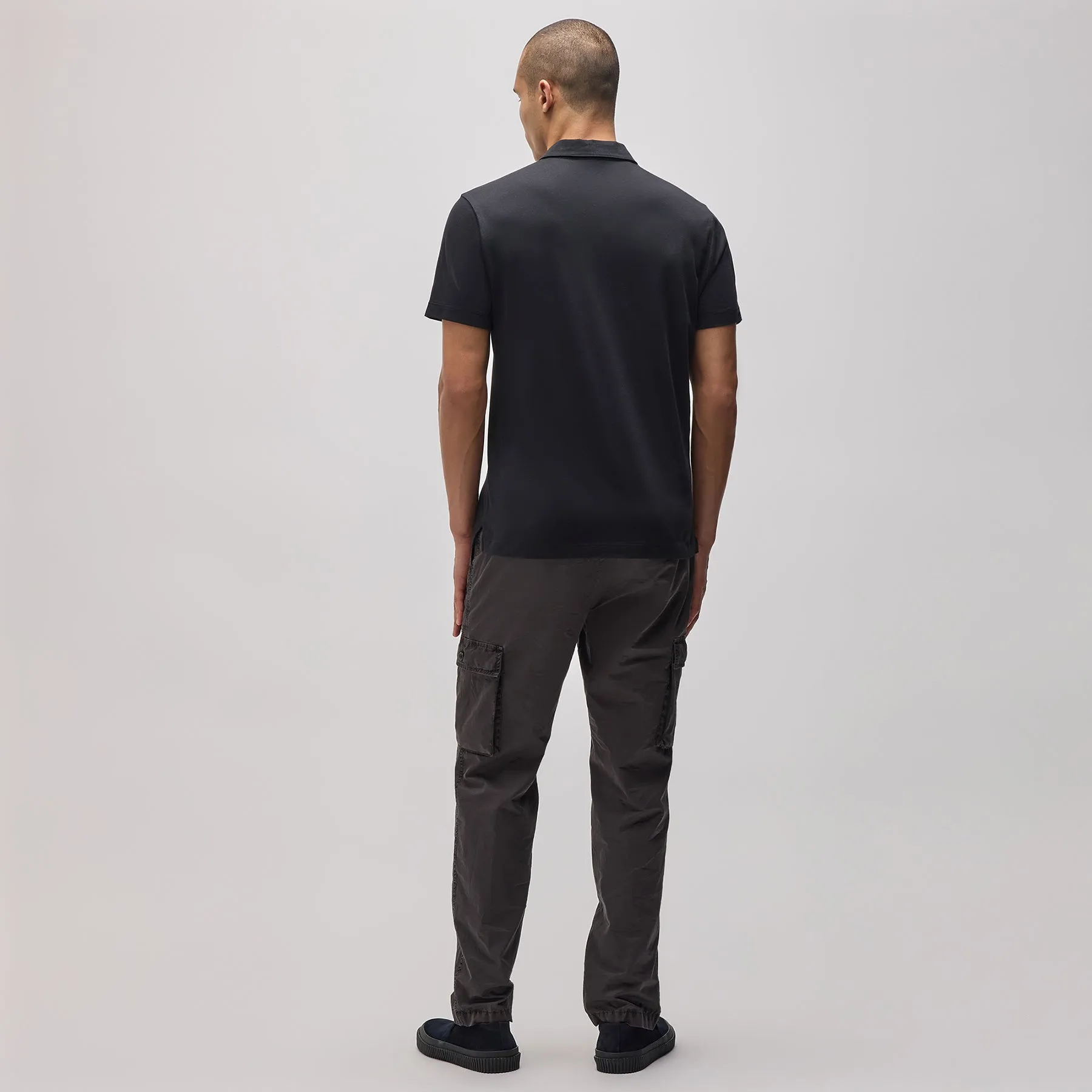 Brushed Lotus Polo - Black