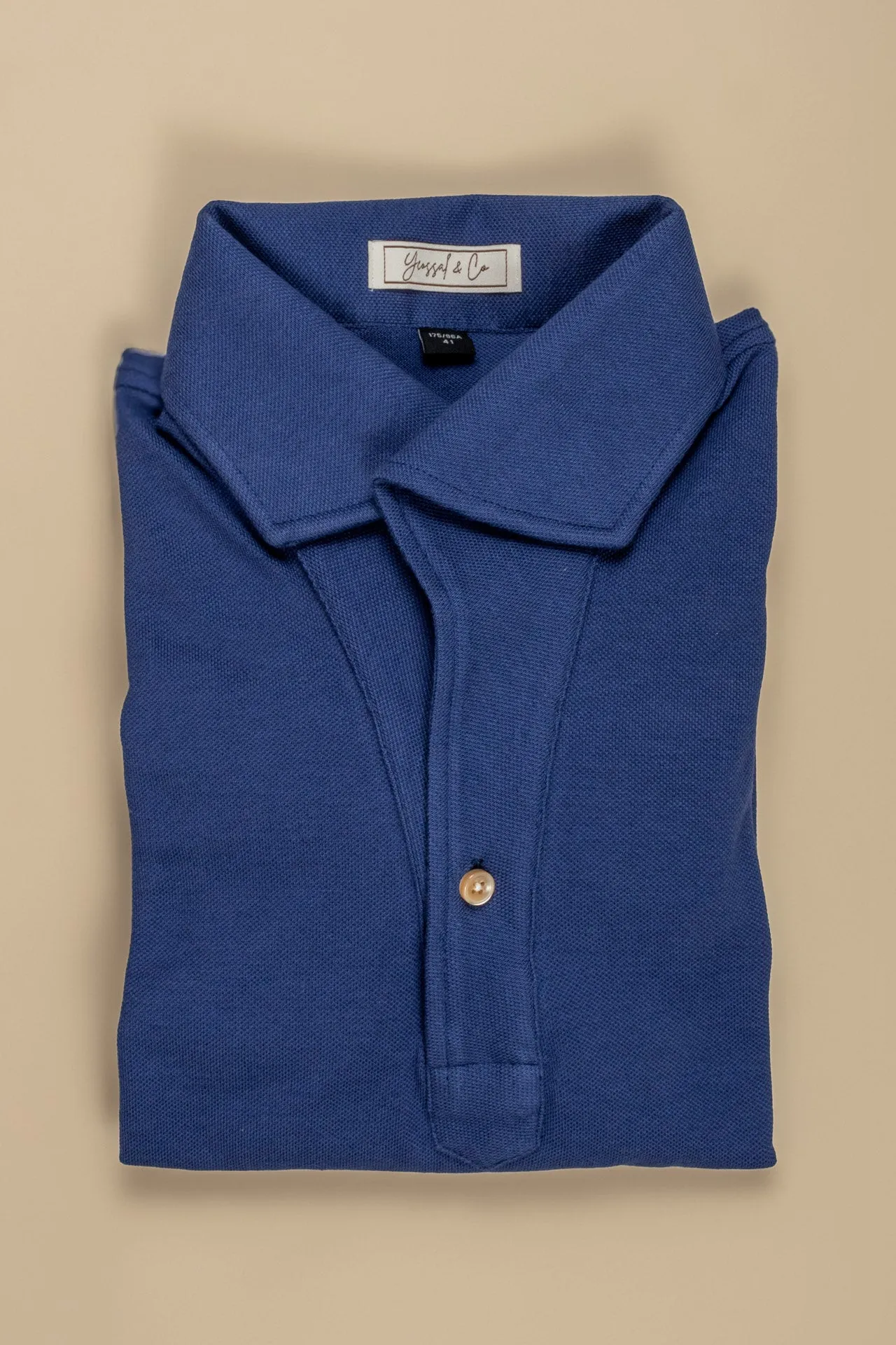 Cobalt Blue Stretch-Cotton Pique Polo Shirt MPC3069