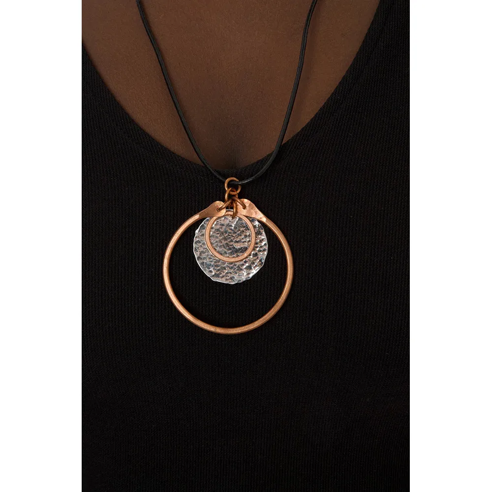 Copper & Silver Disc Necklace