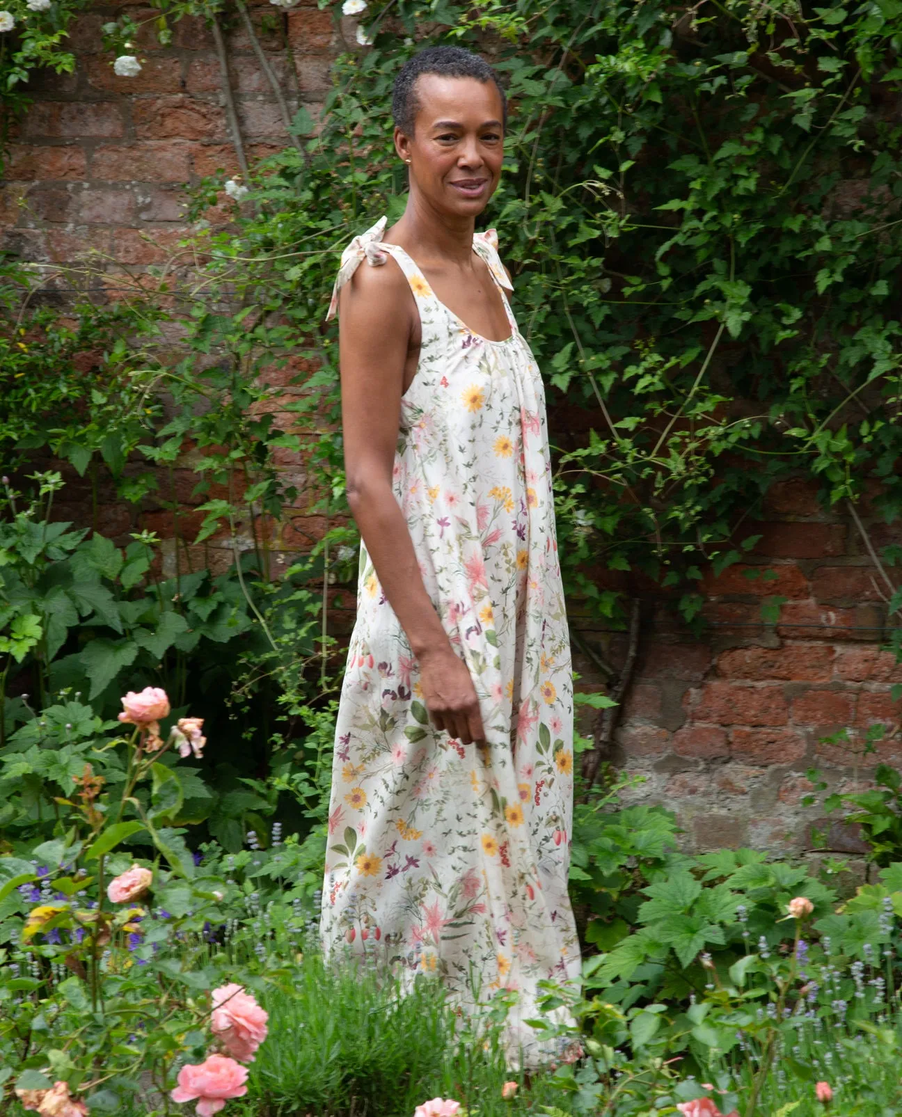 Coral-Paige Tencel Dress In Floral Print