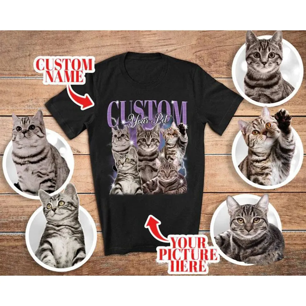 Custom Your Pet Bootleg Rap Pure Cotton Tee Shirts Insert Your Design For Men Women (recommend you to choose  2 of your original size)