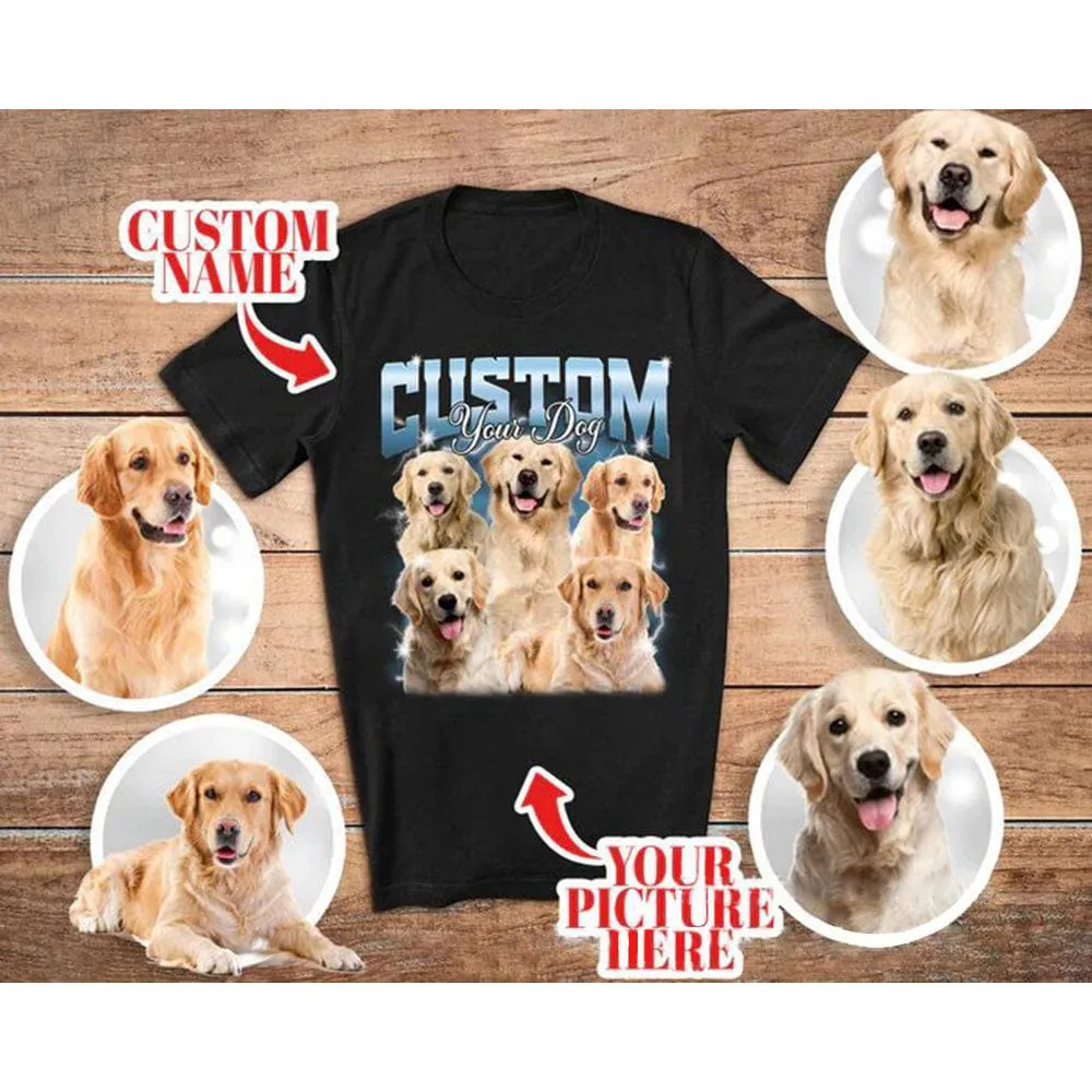 Custom Your Pet Bootleg Rap Pure Cotton Tee Shirts Insert Your Design For Men Women (recommend you to choose  2 of your original size)