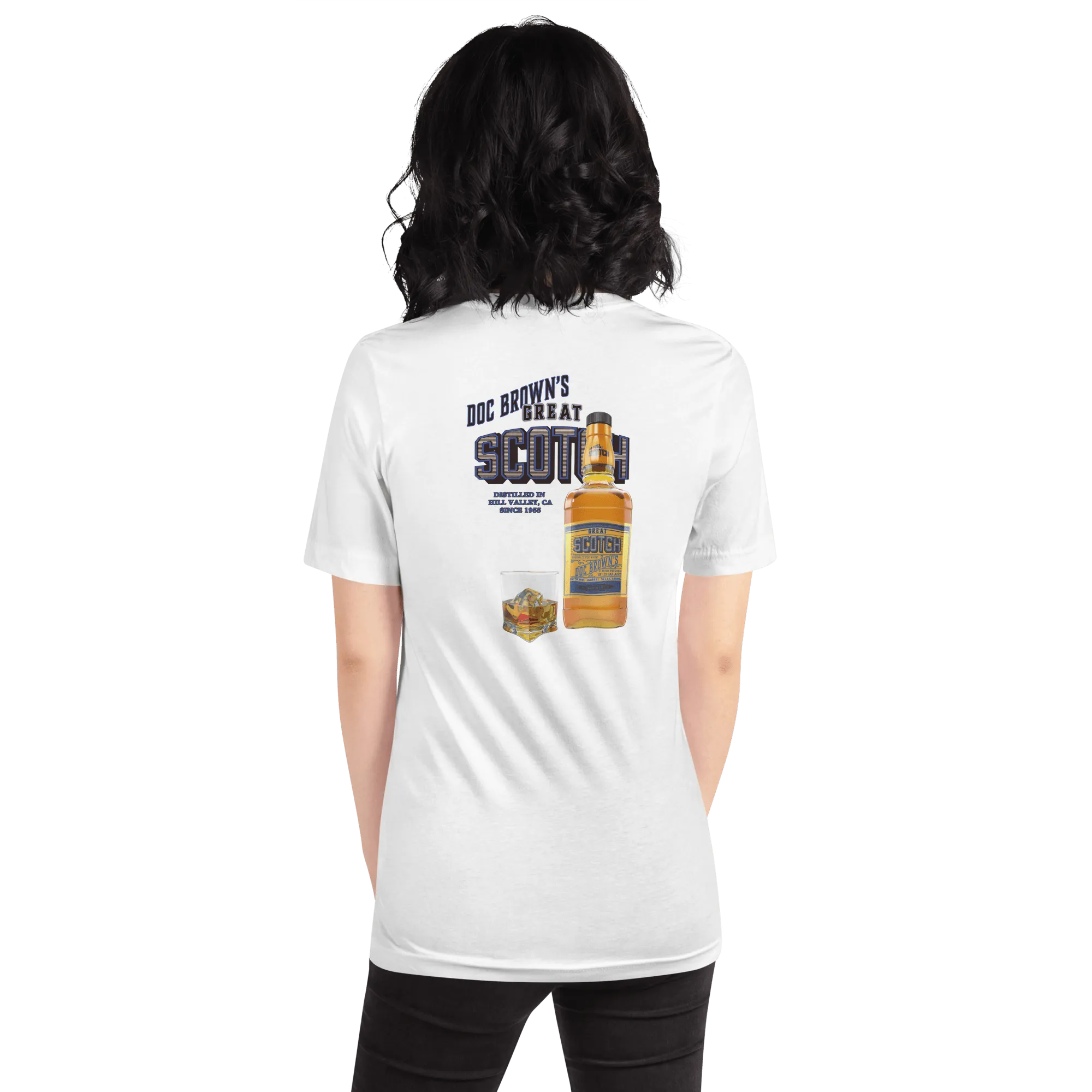 Doc Brown's Great Scotch Unisex t-shirt (BACK)