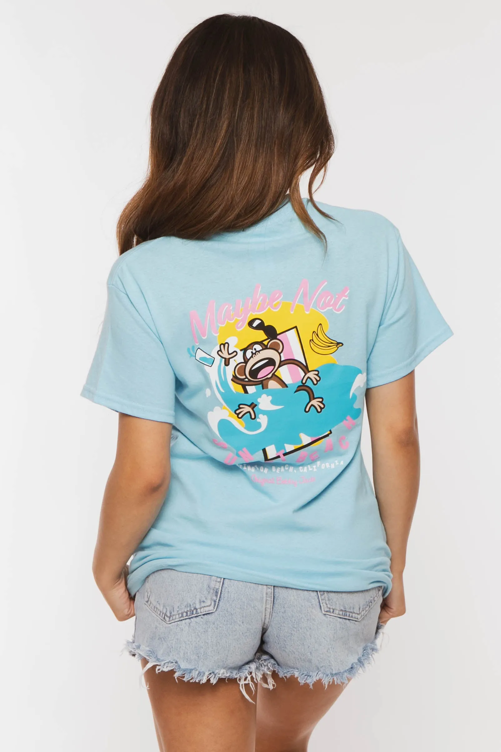 Just Vibin  - Bobby Jack Boyfriend Rhinestone T-Shirt -Blue