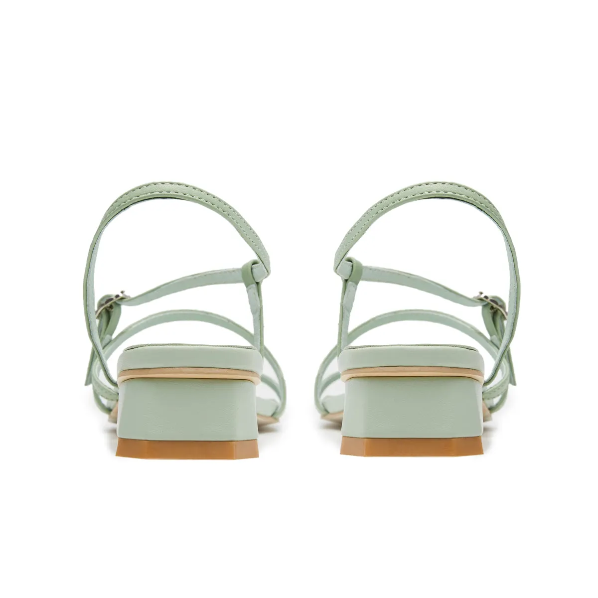 Ladies'  Sheep Skin Strap Flat Sandal 5770 Green