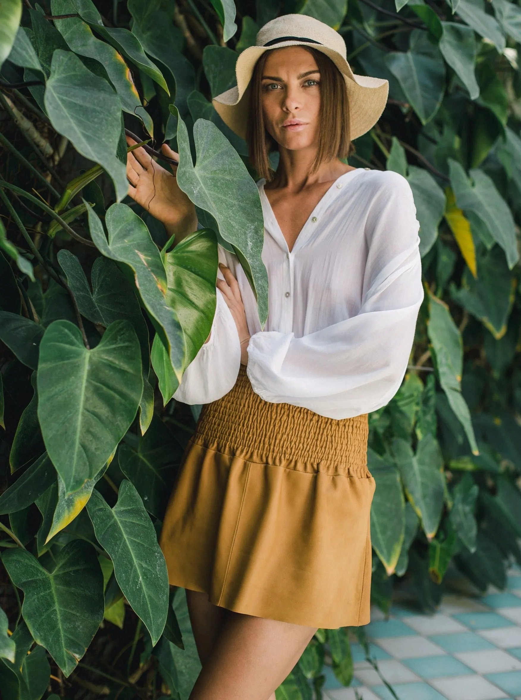 LIBERTY LEATHER SKIRT - TAN