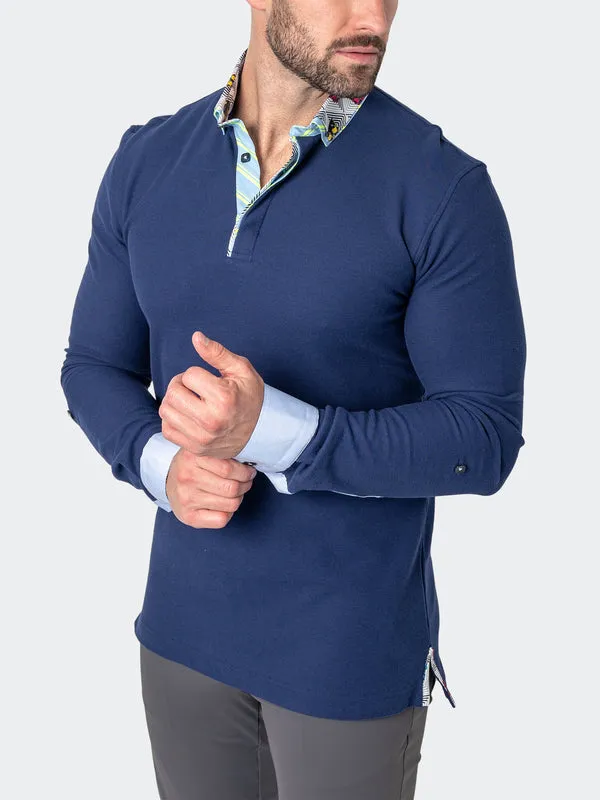 Maceoo Long Sleeves Polo | Polo NewtonSolidVerve Blue