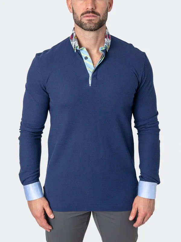 Maceoo Long Sleeves Polo | Polo NewtonSolidVerve Blue