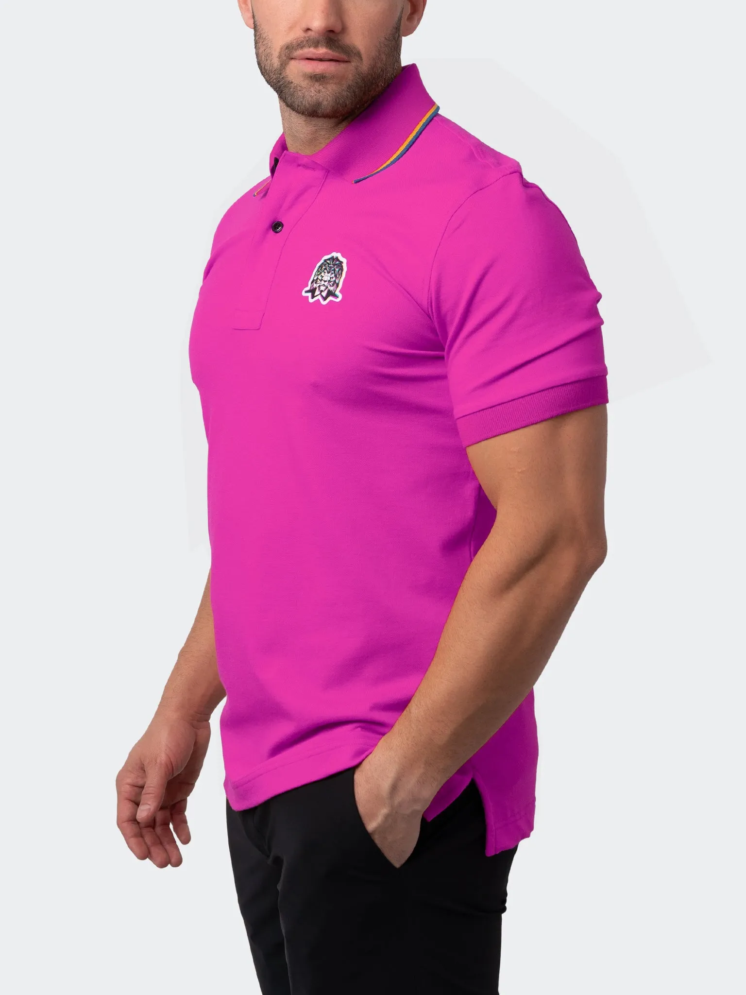 Maceoo Short Sleeves Polo | Polo Mozart Two Tip Pink