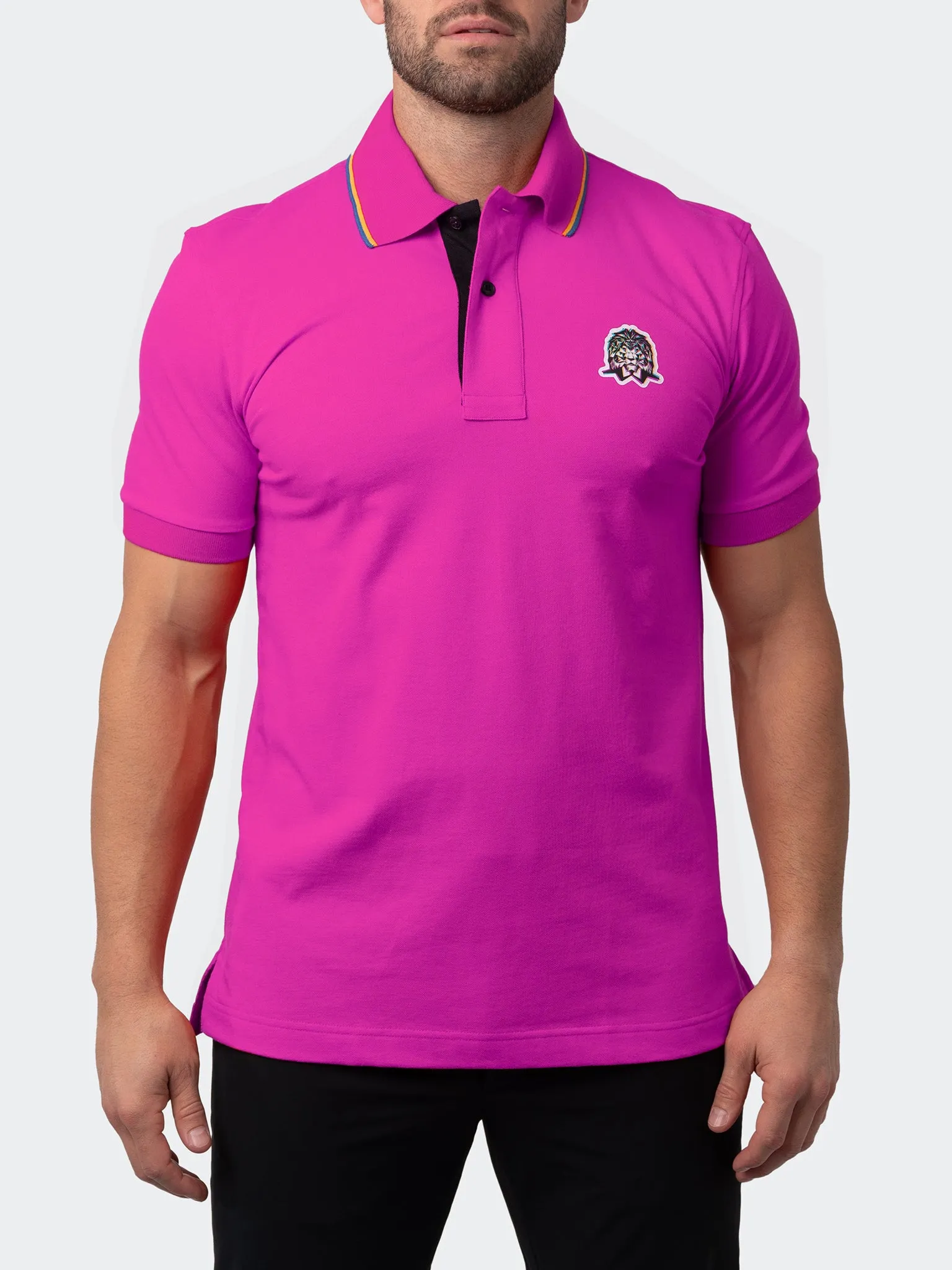 Maceoo Short Sleeves Polo | Polo Mozart Two Tip Pink