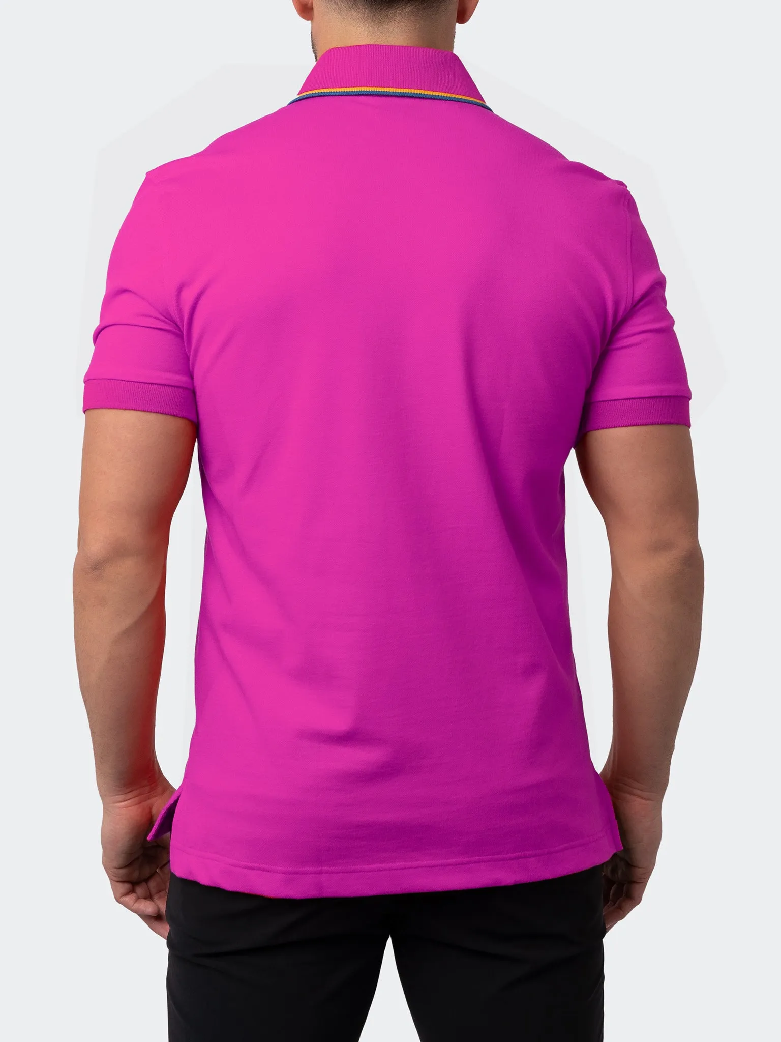 Maceoo Short Sleeves Polo | Polo Mozart Two Tip Pink