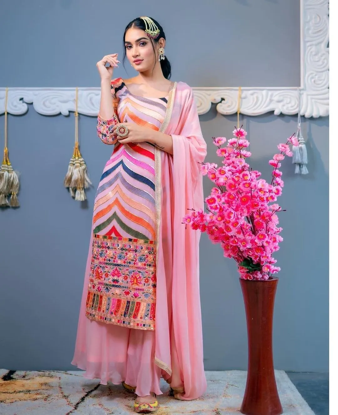 MULTI-COLOR-AMAZING-HEAVY-DESIGNER-SHARARA