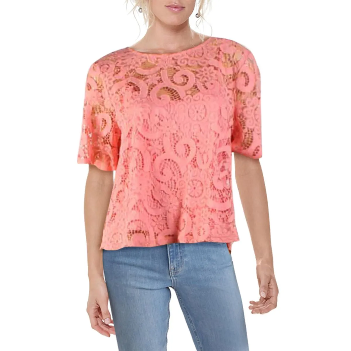 Nanette Nanette Lepore Womens Shell Lace Blouse