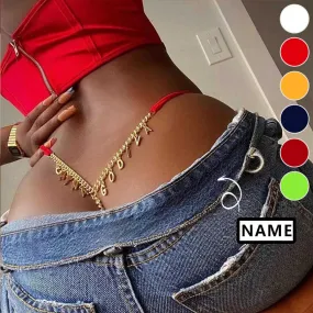 Personalized Name Thong Waist Body Jewelry Custom Letter Charm G-String Panties Women Body Chain Lingerie Gift For Her(DHL is not supported)