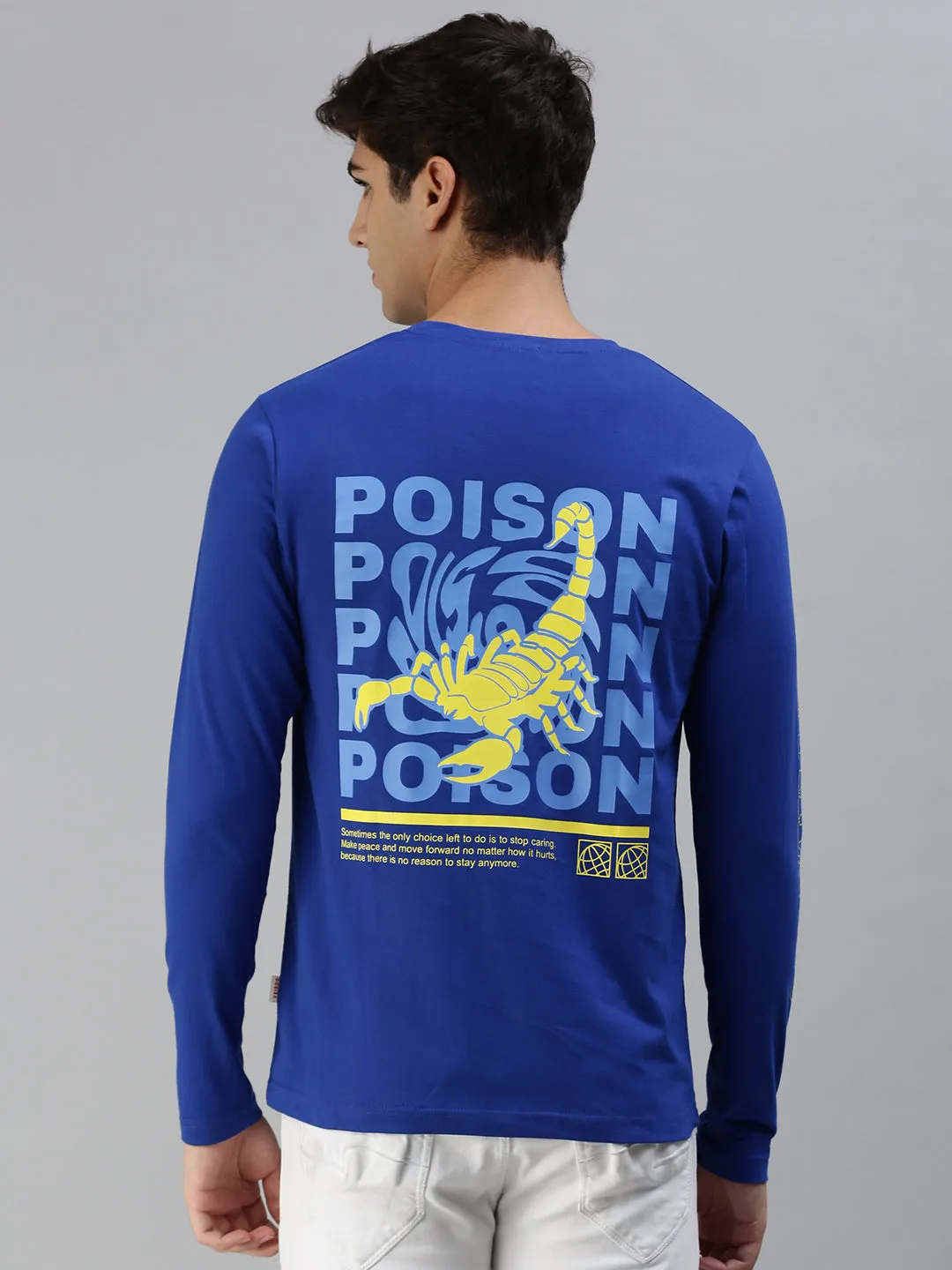 Poison Navy Typographic Back Printed Tshirt