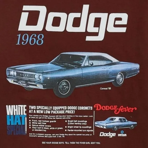 REASON X DODGE White Hat Special Short Sleeve Tee - Brown