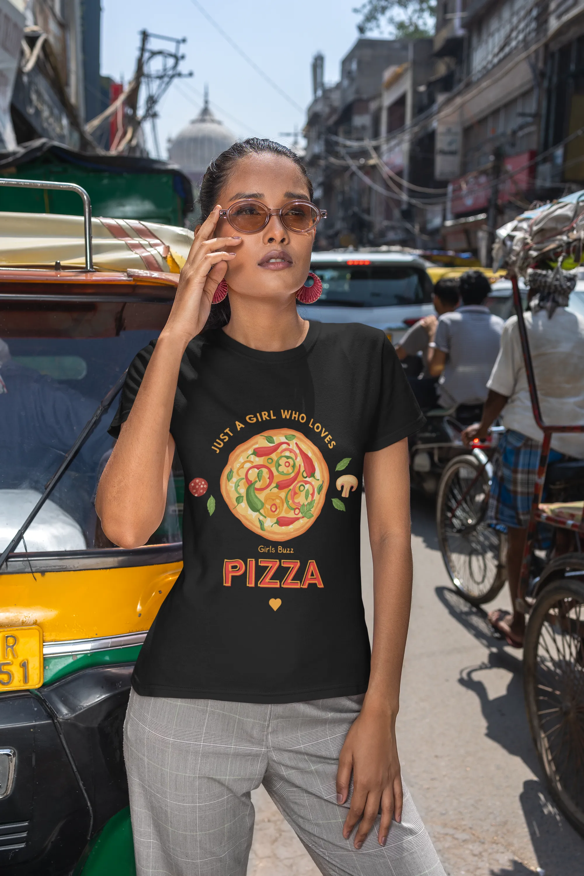 Regular Fit Foodie Women Cotton Tshirt - Pizza Lover