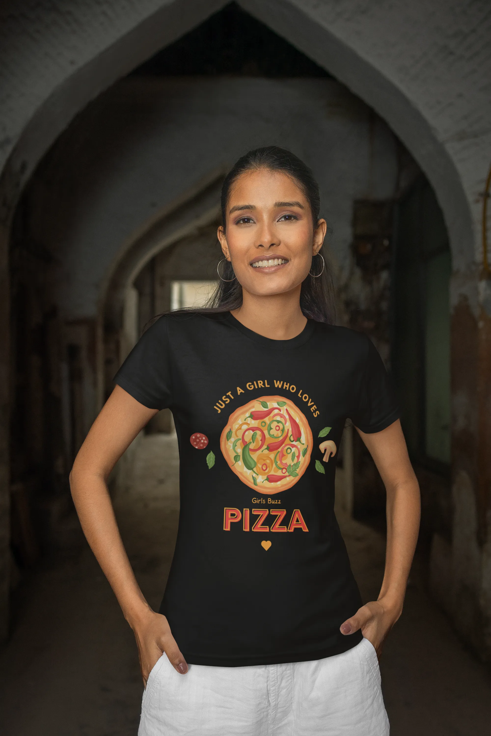 Regular Fit Foodie Women Cotton Tshirt - Pizza Lover