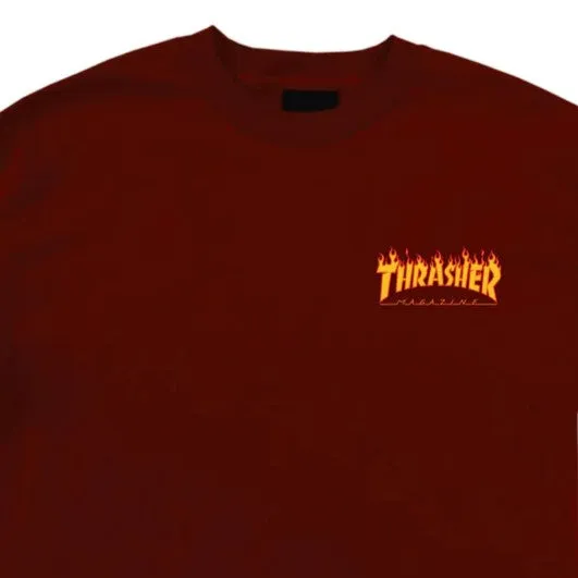 SANTA CRUZ x THRASHER Flame Dot Santa Cruz Men's T-Shirt - Burgundy