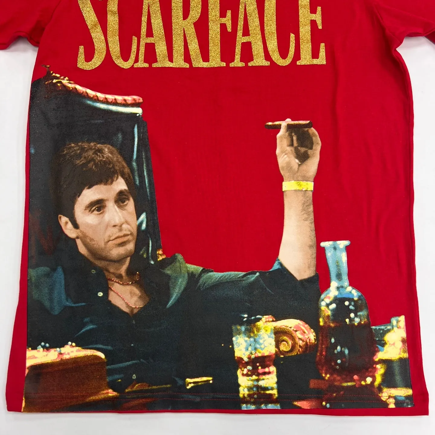 SCARFACE Glittering Lettering Graphic T-Shirt