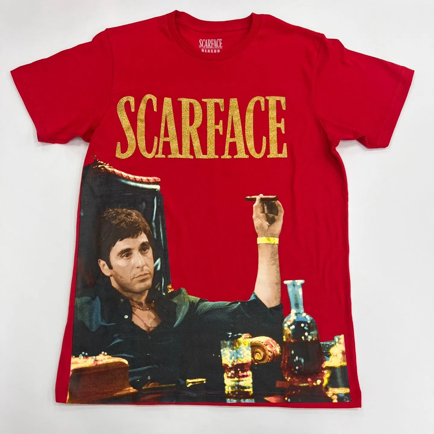 SCARFACE Glittering Lettering Graphic T-Shirt