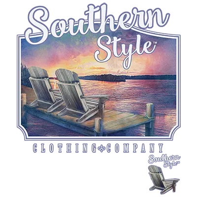 Southern Style - Sunset at the Lake - Custom T-Shirt