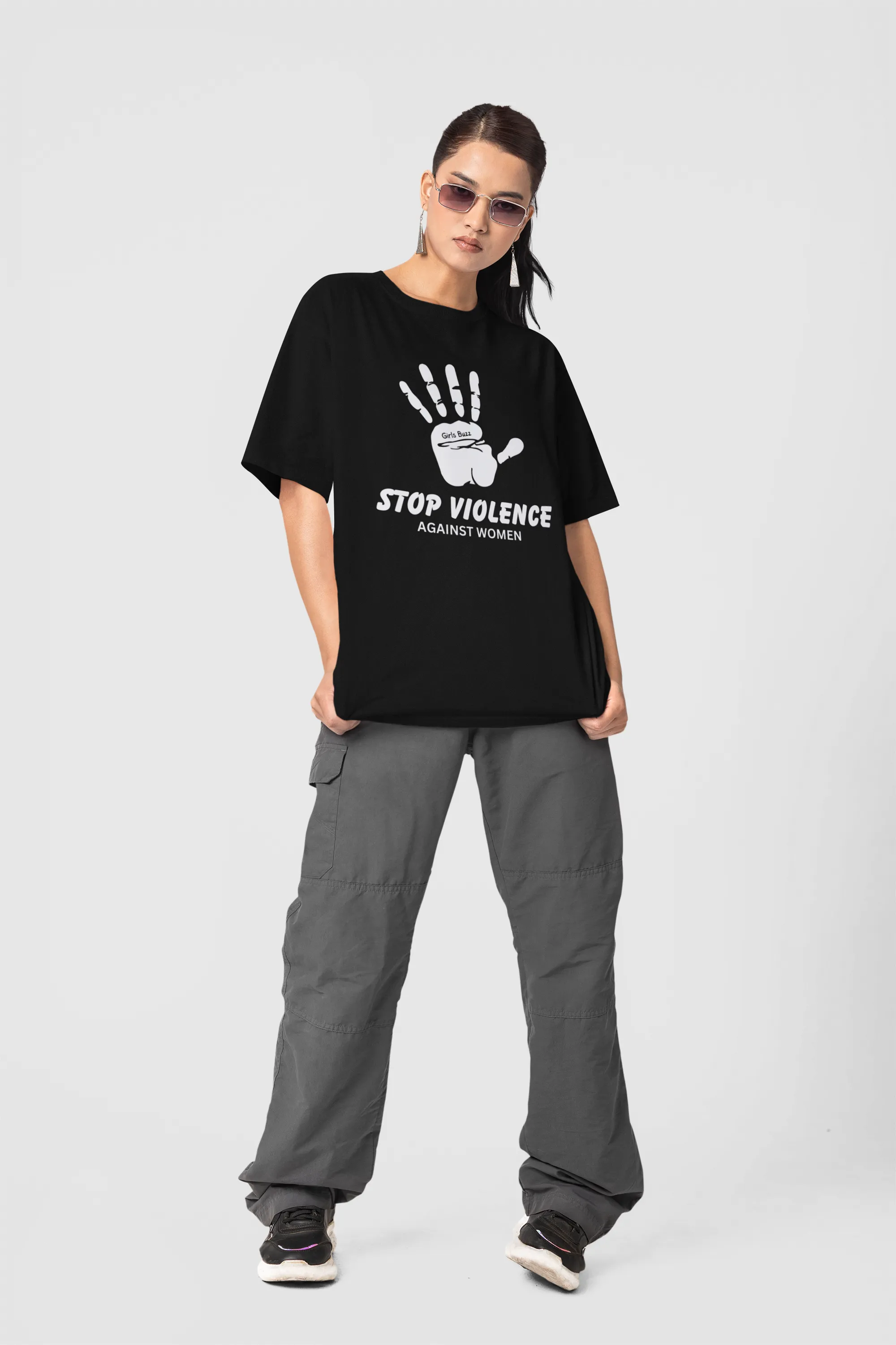 Stop Violence Against Women Oversized Tee