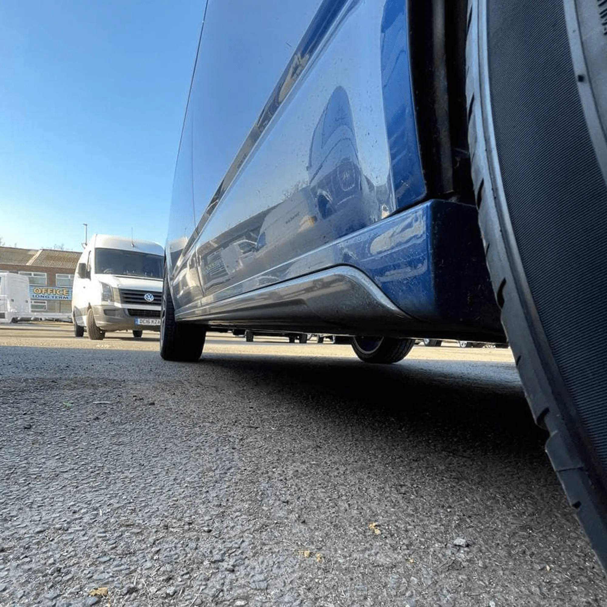 VW T6.1 Transporter LWB Side Skirts Candy White Plastic Painted and Ready to Fit