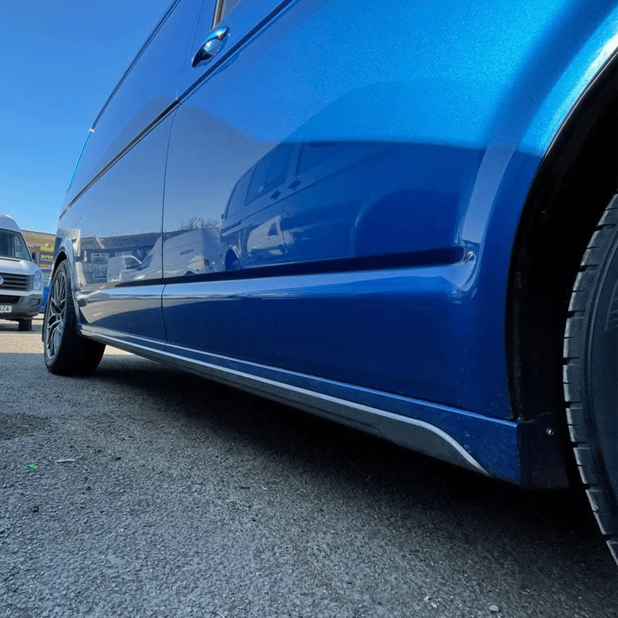 VW T6.1 Transporter SWB ABS Side Skirts Painted In Reflex Silver Painted and Ready to Fit