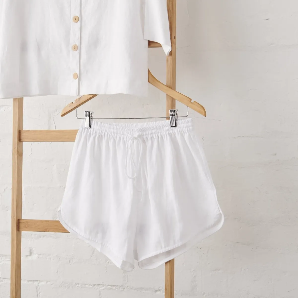 White Linen Shorts