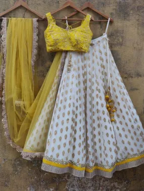 Elegant White Embroidered Net Lehenga Choli with Sequins for Party Wear