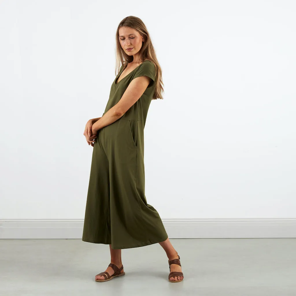 Wide Leg Jumpsuit  | Olive