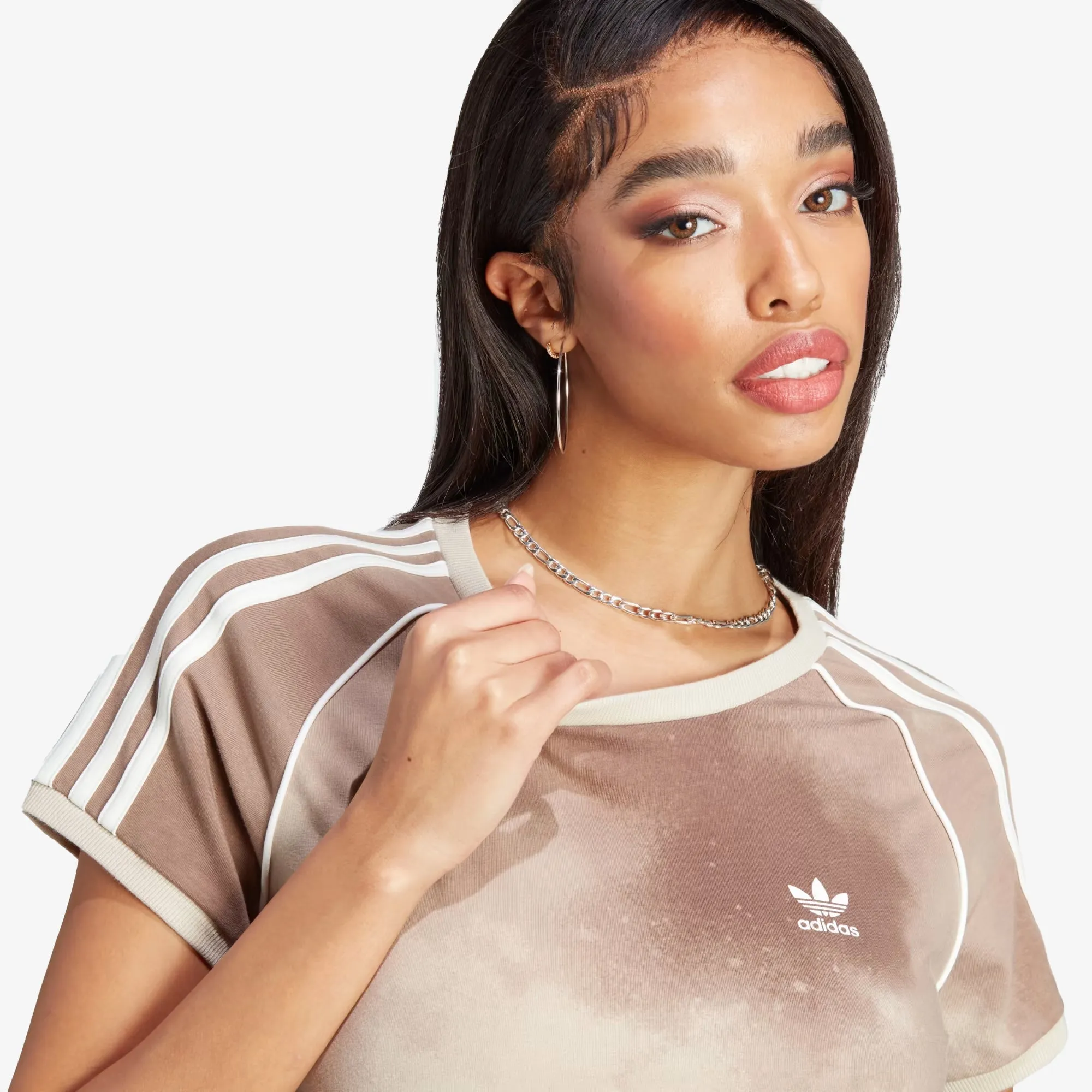 WMN'S COLOUR FADE 3-STRIPES TEE 'WONDER BEIGE/MULTICOLOR'