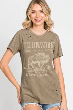 Women's  YELLOWSTONE Graphic Mineral Washed Tee